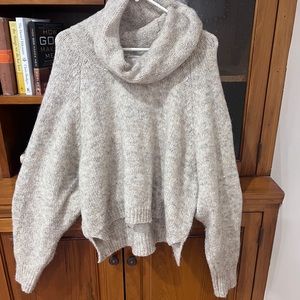 Oversized batwing cowl neck sweater